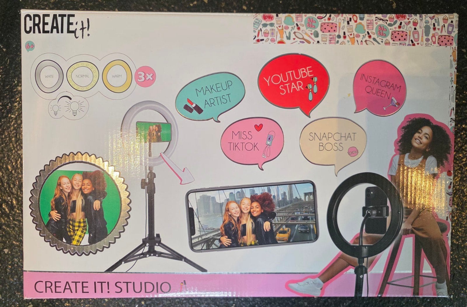 Create It! Studio Ringlamp met Greenscreen, Film en tv, Nieuw, Meerkleurig, Ophalen of Verzenden