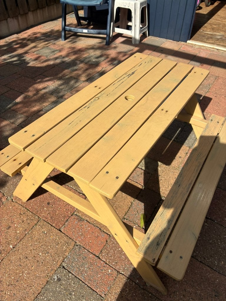 Kinder picknick speeltafel, Gebruikt, Rechthoekig, Hout, Ophalen