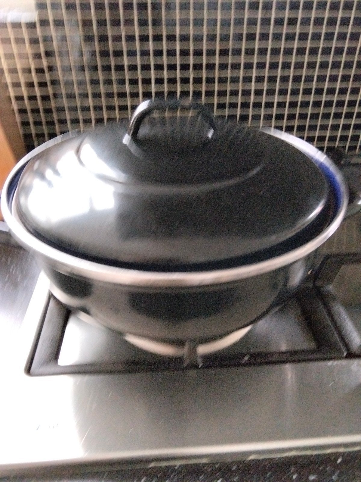 BK Braadpan Emaille Zwart/Blauw - Geschikt voor Inductie, Gebruikt, Braadpan, BK, Ophalen of Verzenden