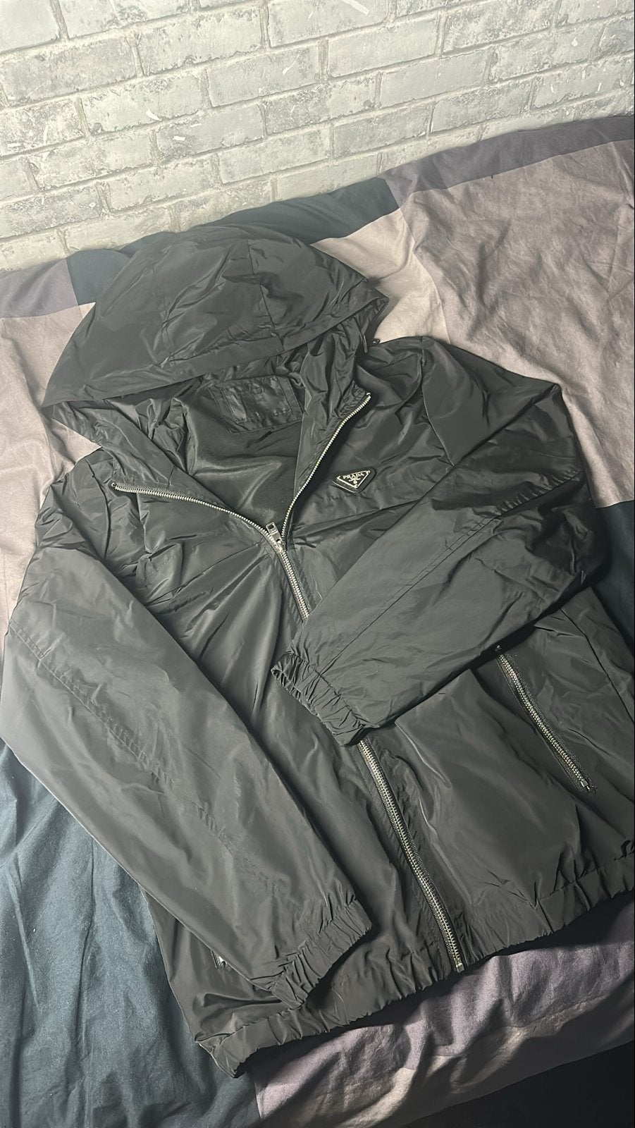 Prada windjack - Zwart, Kleding | Heren, Verzenden, Zo goed als nieuw, Maat 46 (S) of kleiner, Zwart