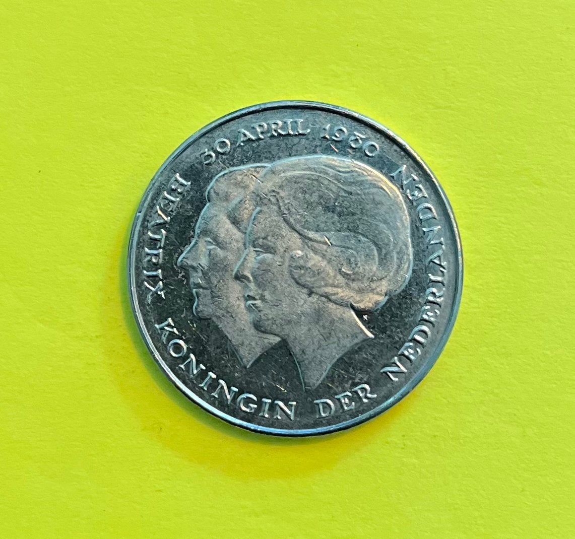 1 Gulden 1980 Beatrix Juliana Dubbelportret, Postzegels en Munten, Ophalen of Verzenden, Koningin Beatrix, 1 gulden, Losse munt