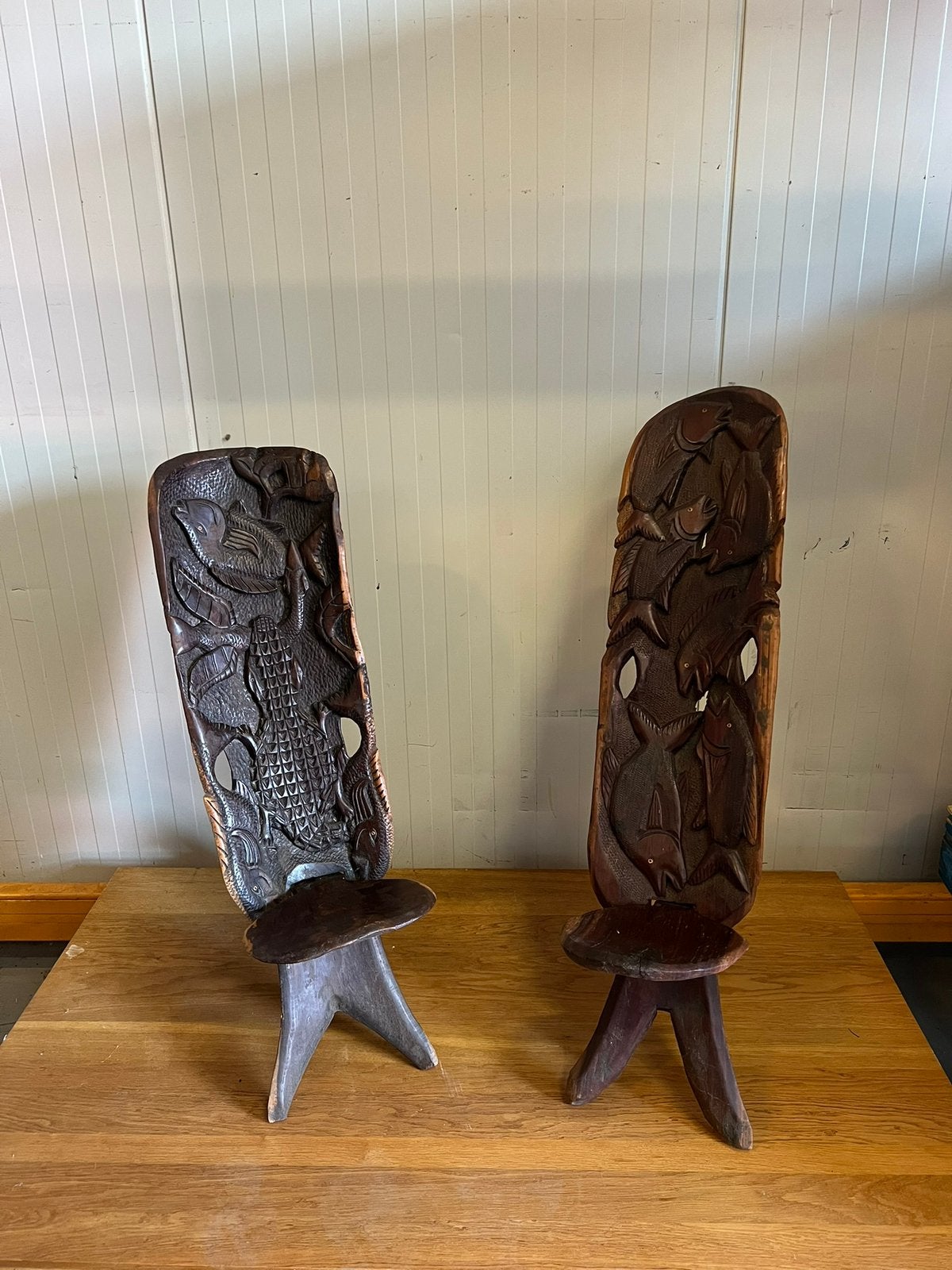 Twee afrikaasnse stoelen, Antiek en Kunst, Ophalen