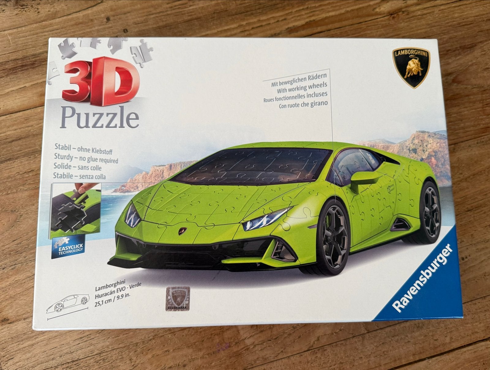 Ravensburger 3D Puzzle Lamborghini Huracan EVO - Compleet, Voertuigen, Groen, Ophalen of Verzenden, Zo goed als nieuw