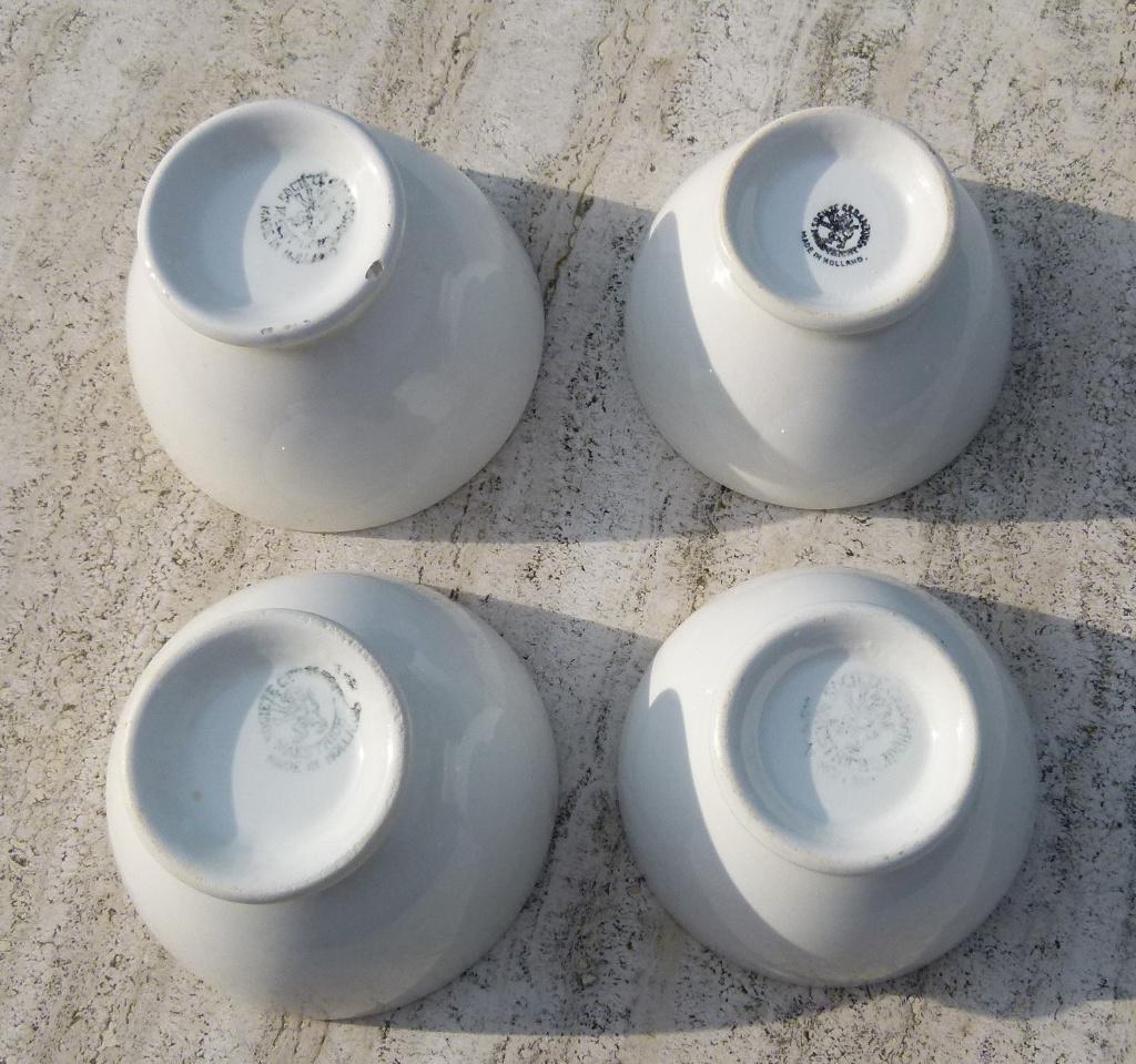 8 x Société Céramique Witte Koffie Kommen, Antiek en Kunst, Antiek | Servies los, Ophalen of Verzenden