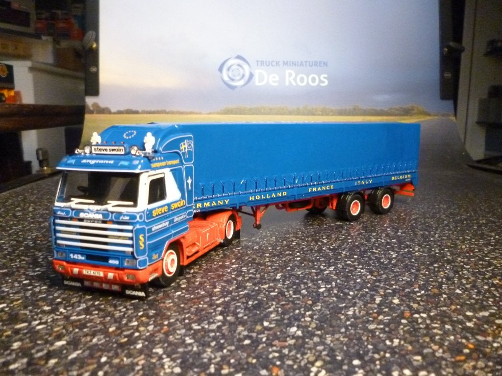 Tekno Scania 143 Steve Swain met certificaat, Hobby en Vrije tijd, Modelauto's | 1:50, Ophalen of Verzenden, Nieuw, Bus of Vrachtwagen