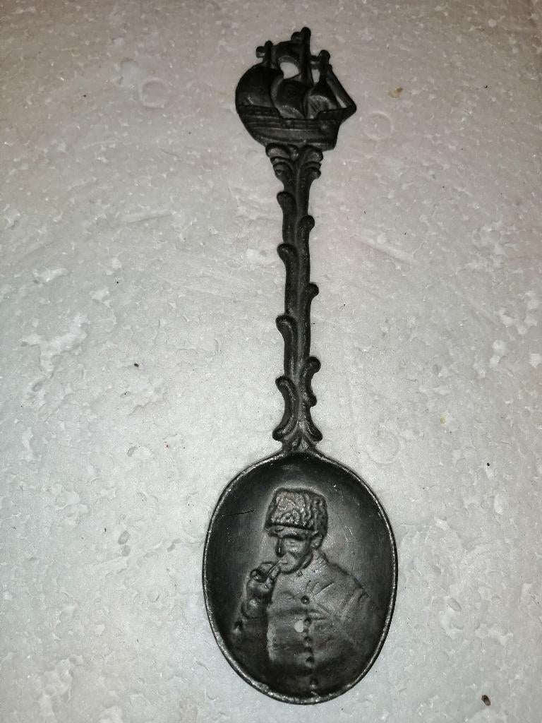 Vintage tinnen lepeltje, 19cm lang, Ophalen of Verzenden