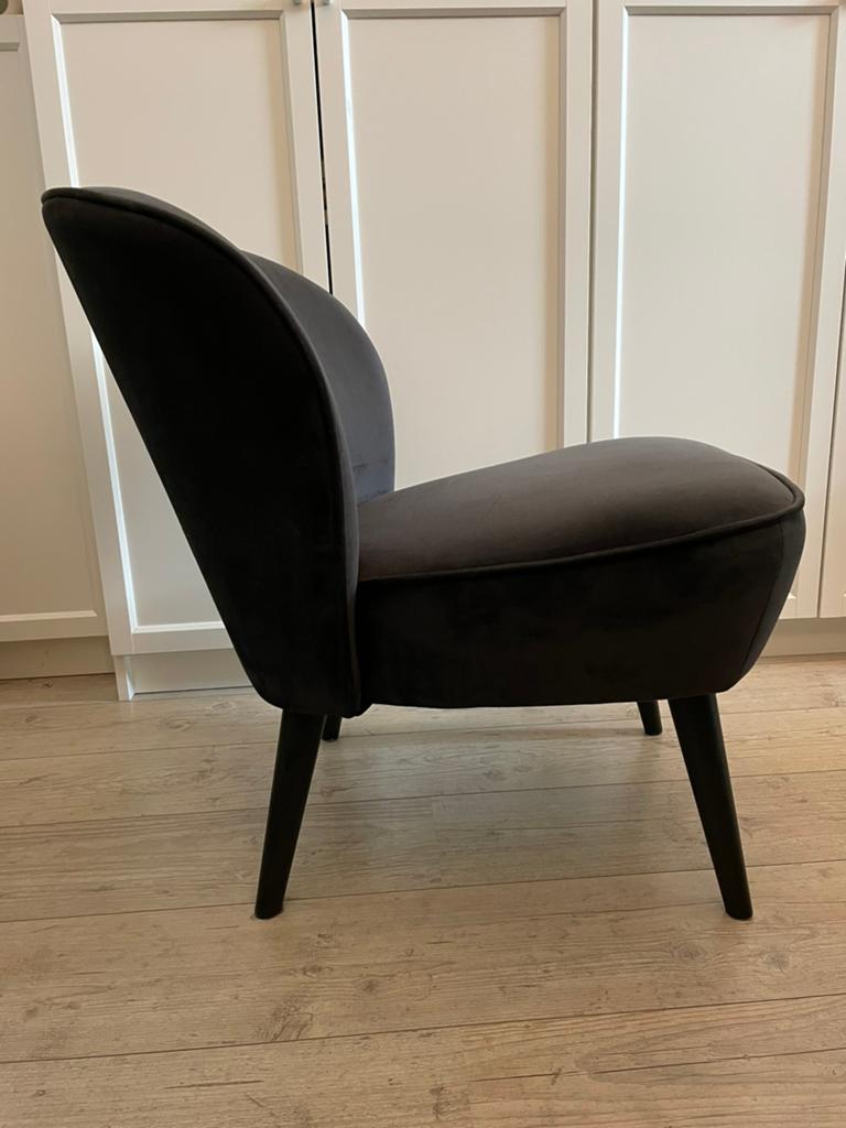 Woood fauteuil Sara antaciet, Ophalen, Gebruikt, Stof, 50 tot 75 cm