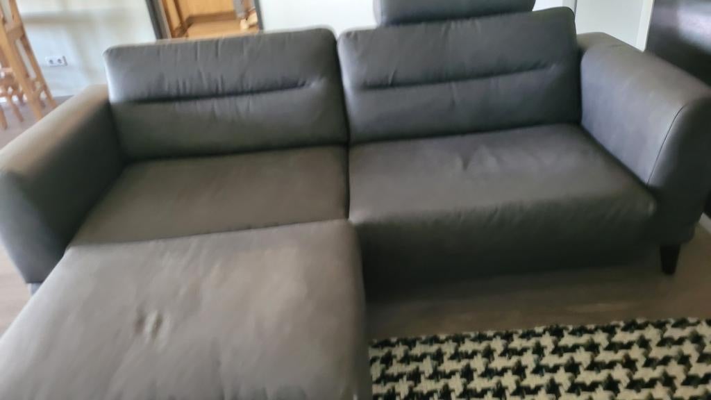 Comfortabele grijze hoekbank met verstelbare hoofdsteun, 150 tot 200 cm, Tweepersoons, 75 tot 100 cm, Ophalen of Verzenden