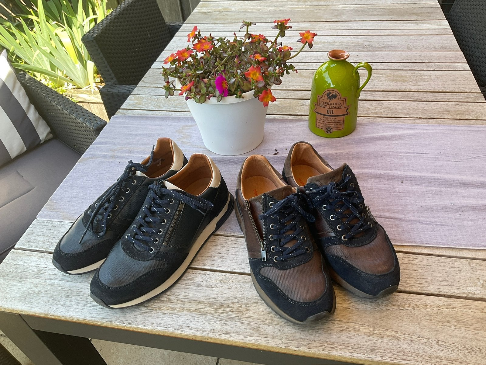 Schoenen blauw en bruin maat 43, Ophalen, Zo goed als nieuw, Bruin