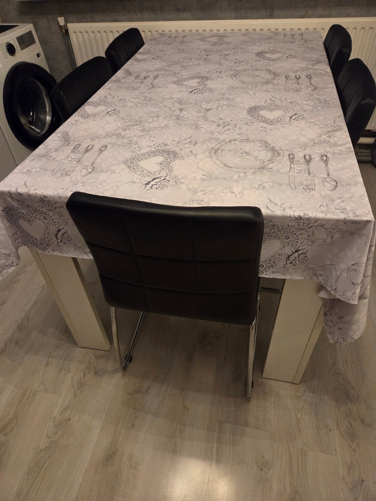 mooie eettafel wit hoogglans, Zo goed als nieuw, 150 tot 200 cm, Rechthoekig, 50 tot 100 cm