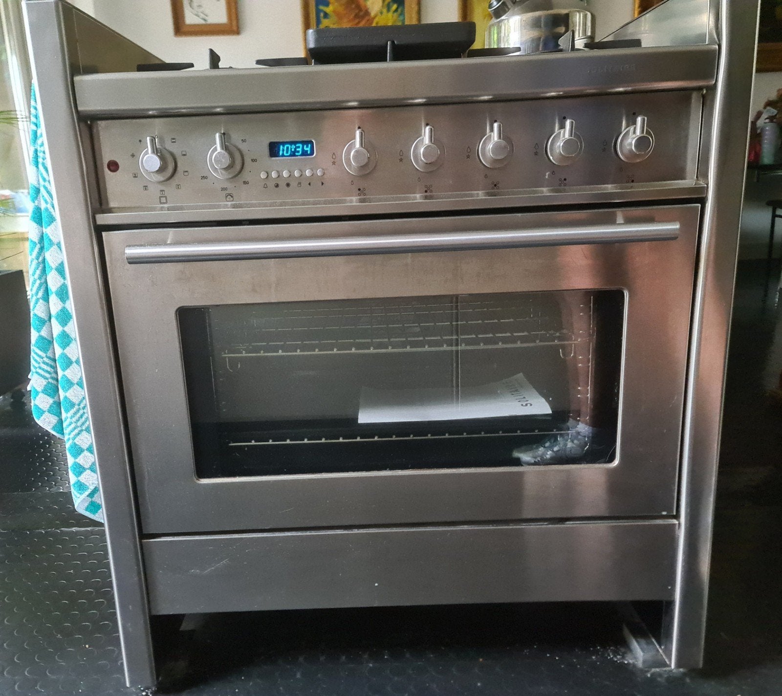 Solitaire SOH 9753 RVS Gasfornuis+oven, Ophalen, 60 cm of meer, Zo goed als nieuw, Gas