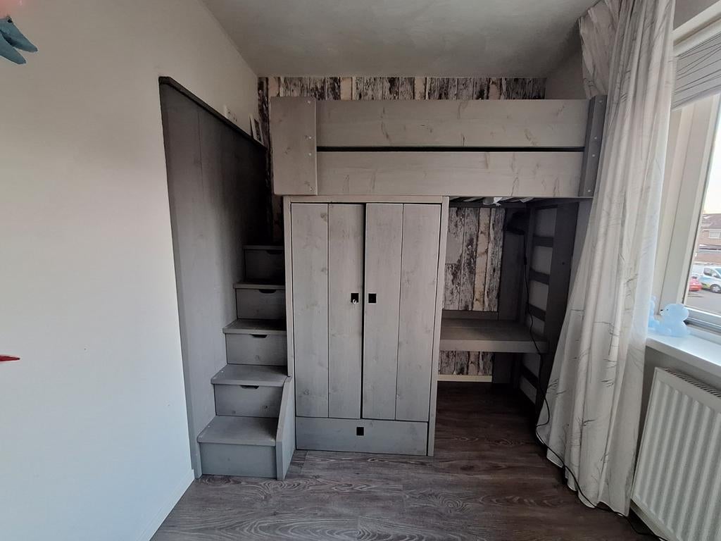 Hoogslaper Junior. Steigerhout. Incl matras, Kinderen en Baby's, Kinderkamer | Stapelbedden en Hoogslapers, Hoogslaper, Ophalen