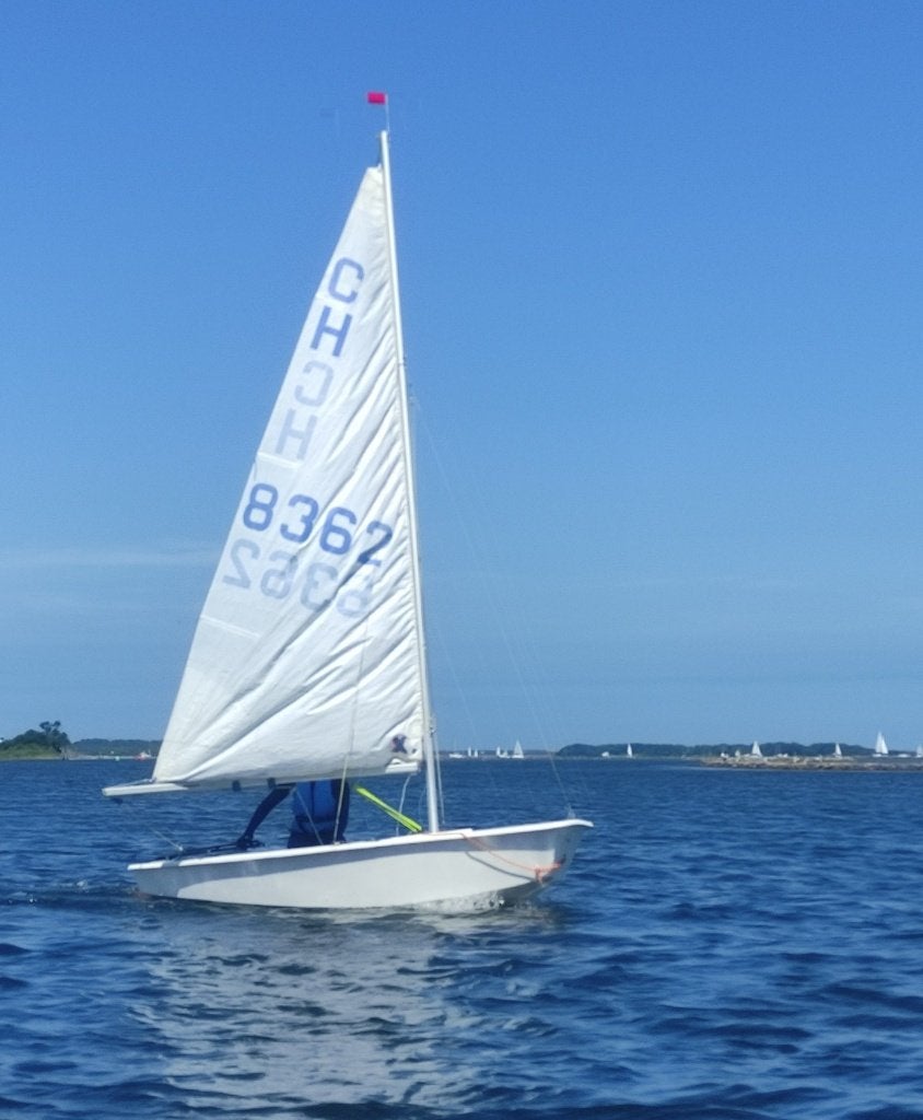 Cadet zeilboot met 2 trailers en veel zeilen, Watersport en Boten, Open zeilboten, Ophalen, Overige typen, Polyester, Overige merken