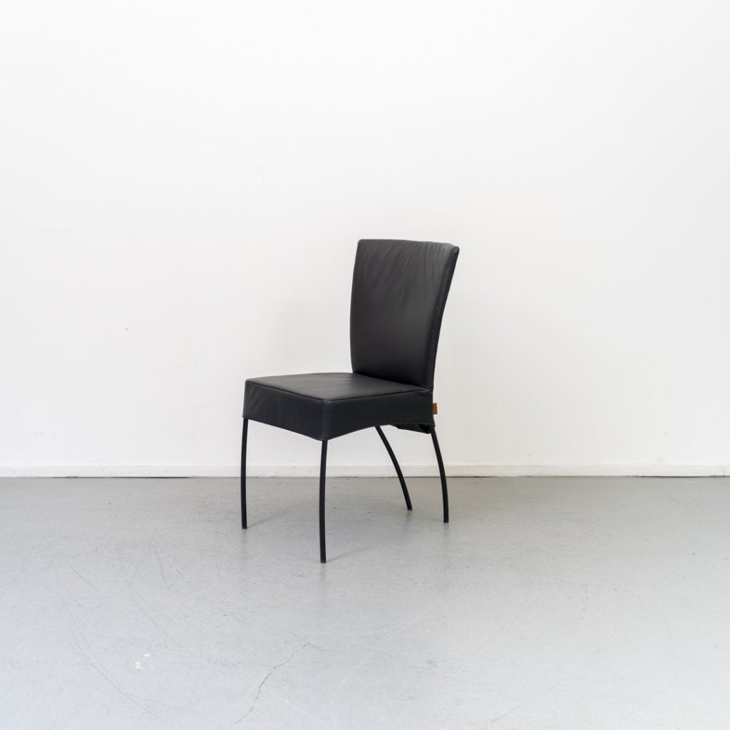 Montis Spica Stoel Zwart Leder - Zwart Frame
