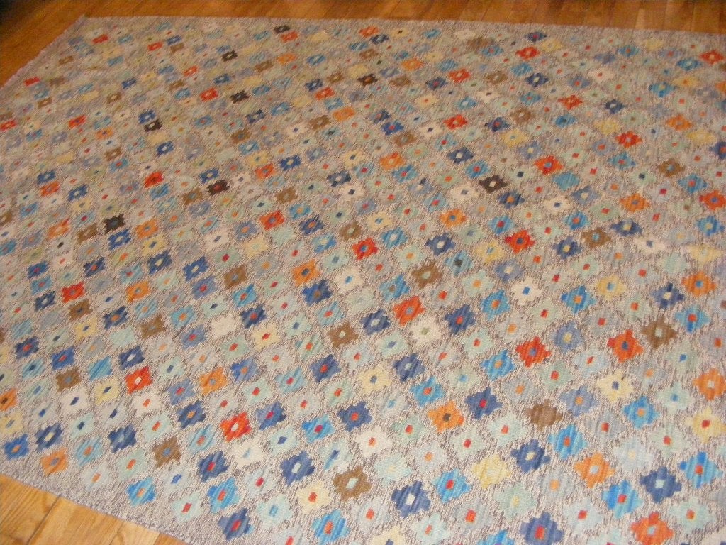 Handgeweven Oosterse  Tapijt .Kelim  Turkman Maat:1.77X2,50., Blauw, Verzenden, 150 tot 200 cm, Rechthoekig