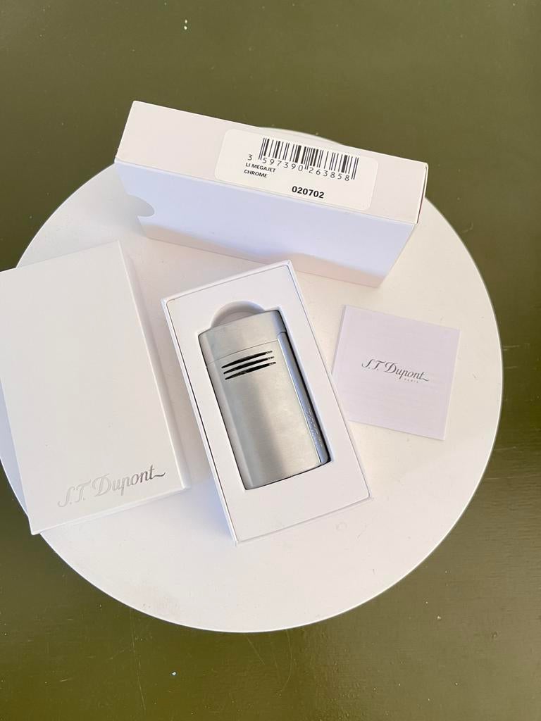 S.T. Dupont megajet sigarenaansteker chrome 🔥🔥🔥🔥, Ophalen of Verzenden, Zo goed als nieuw, Aansteker