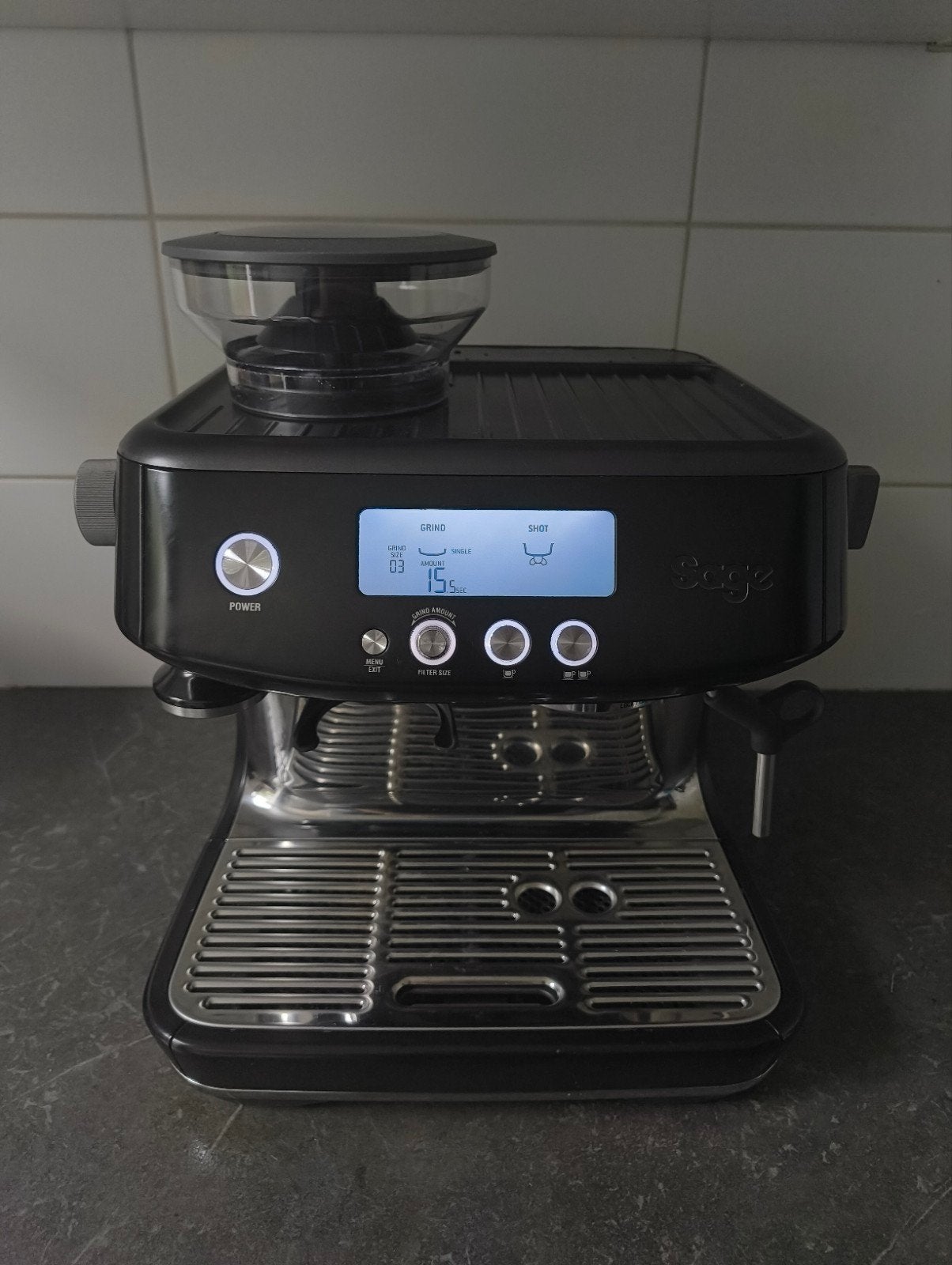 Sage Barista Pro (Zwart) Espressomachine, Witgoed en Apparatuur, Koffiezetapparaten, Ophalen, Espresso apparaat, Zo goed als nieuw