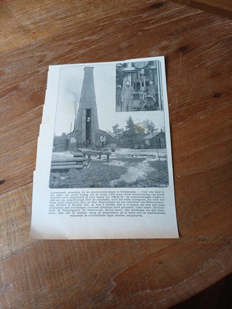 Knipsel steenkolenboringen Winterswijk 1915, Ophalen of Verzenden, Voor 1920, Knipsel(s)