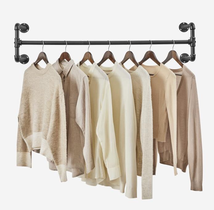 Garderobestang Industrieel Zwart – 110x30x29,3 cm – Metaal, Huis en Inrichting, Ophalen, 50 tot 100 cm, Minder dan 100 cm, Metaal