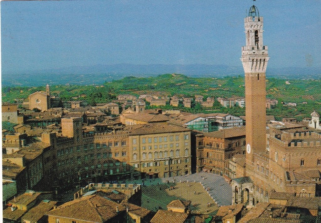 Italië siena, piazza del campo e palazzo comunale, Verzamelen, Verzenden, 1960 tot 1980, Gelopen, Italië
