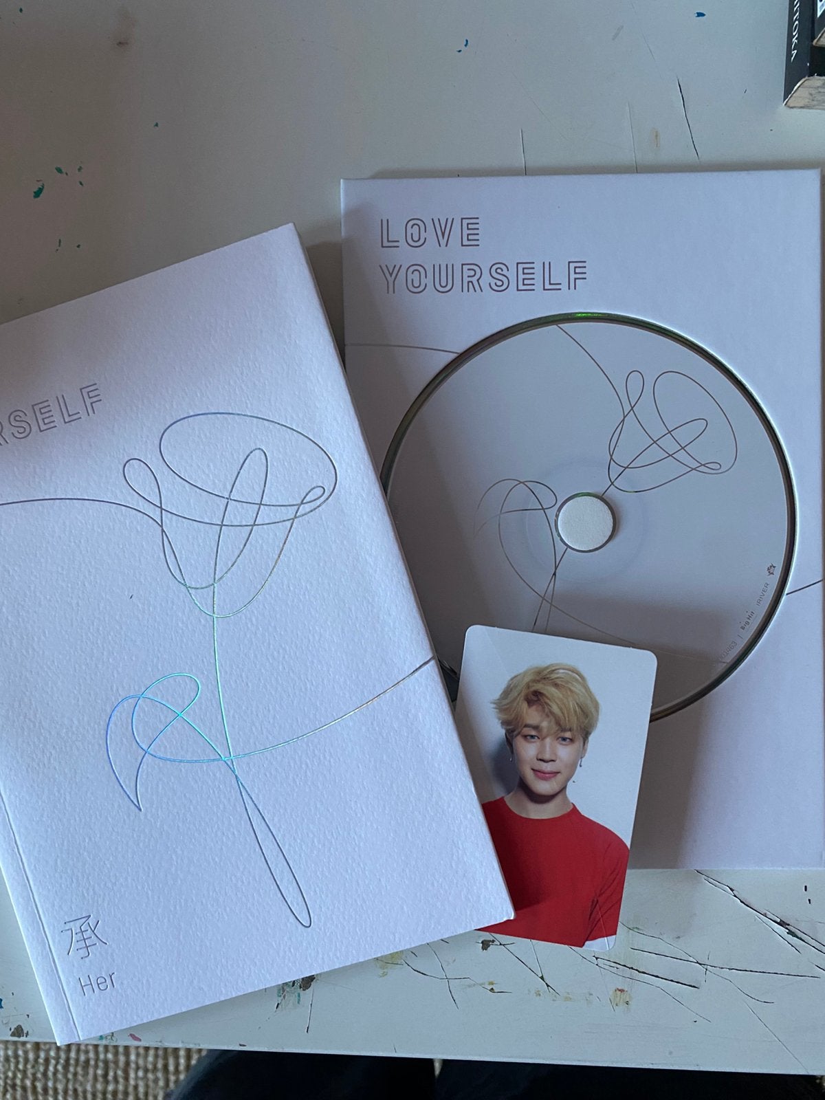 BTS Love Yourself Album Her Jimin V postcard, Ophalen of Verzenden, Zo goed als nieuw, Album