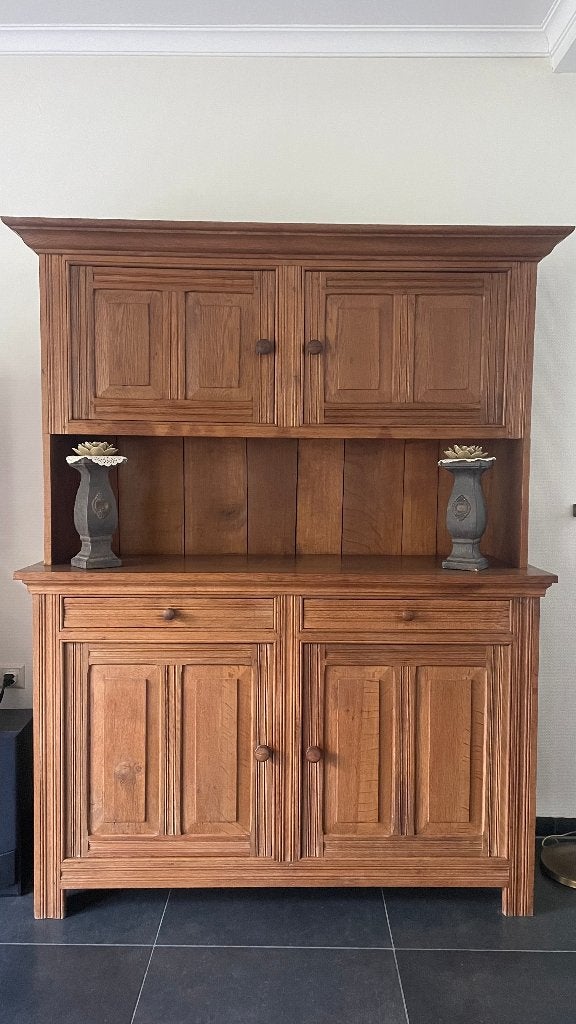Massief houten dressoir met opzetkast, Ophalen