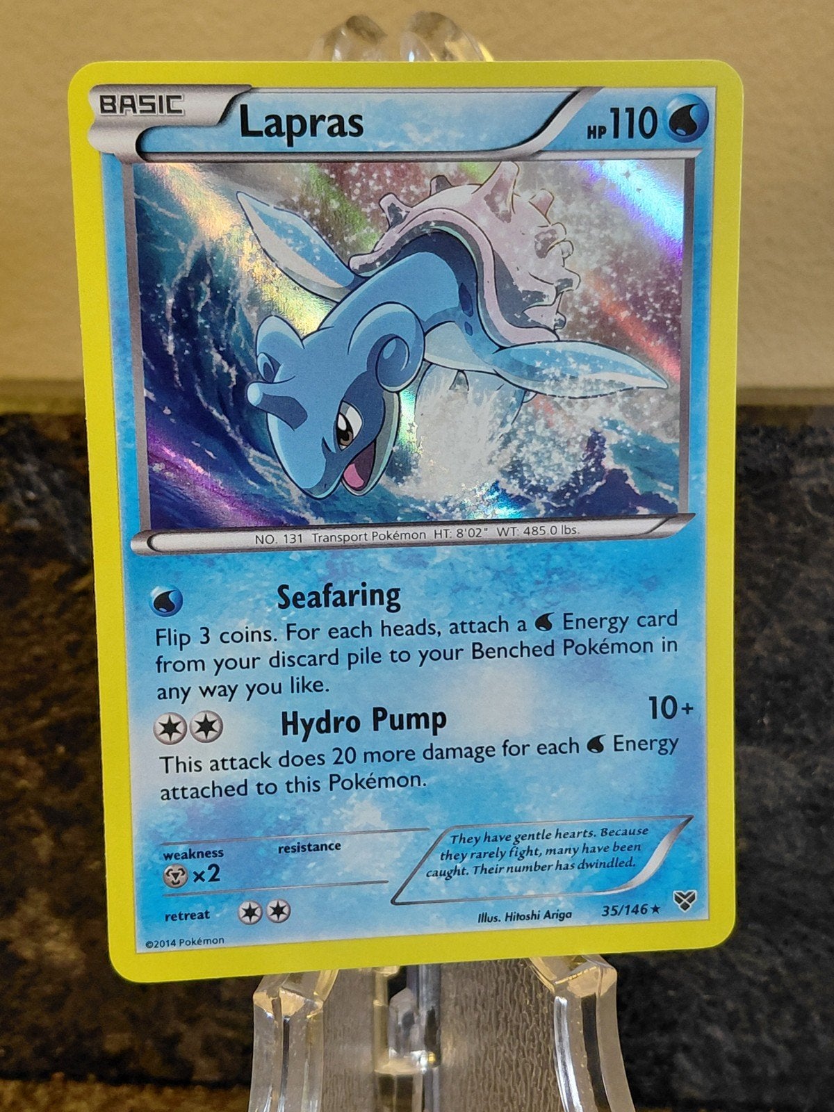 Pokémon Kaart: Lapras 35/146 (Foil), Ophalen of Verzenden, Zo goed als nieuw, Losse kaart, Foil