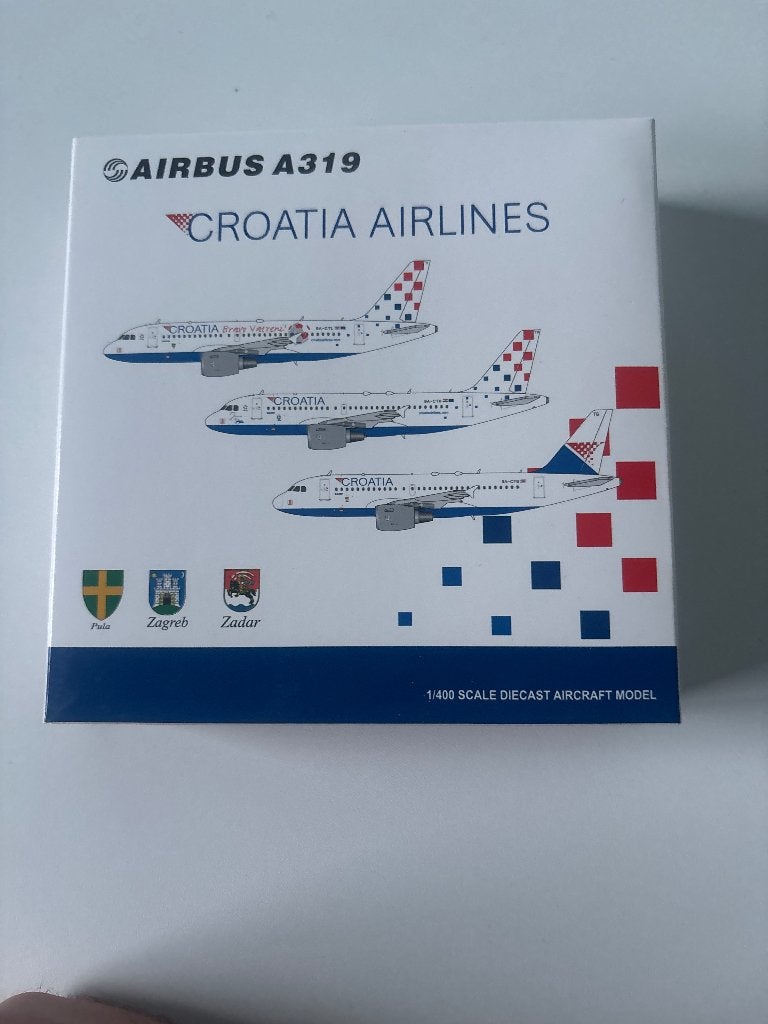 1/400 Croatia a319 jcwings, Verzenden, Zo goed als nieuw, Schaalmodel