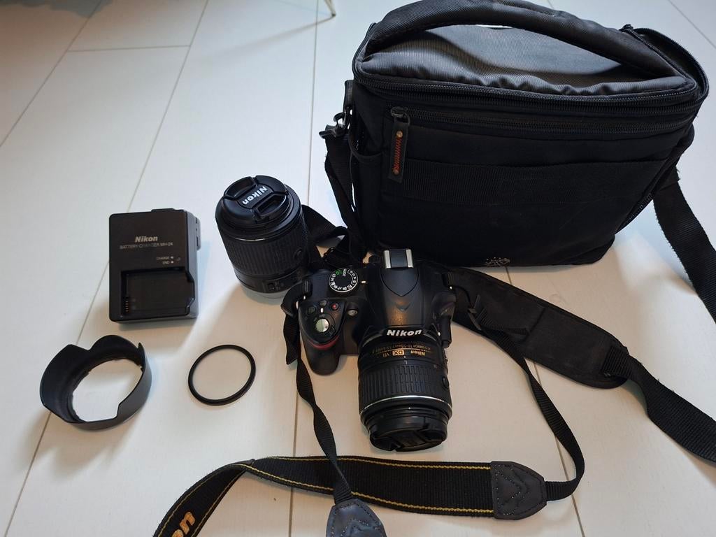 Nikon D3200 camera set met twee lenzen, Audio, Tv en Foto, Fotocamera's Digitaal, Ophalen of Verzenden, Gebruikt, Nikon
