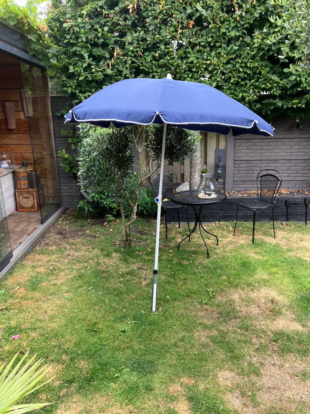 Parasol doorsnee 160cm met parasolharing, Ophalen of Verzenden, Gebruikt, 1 tot 2 meter