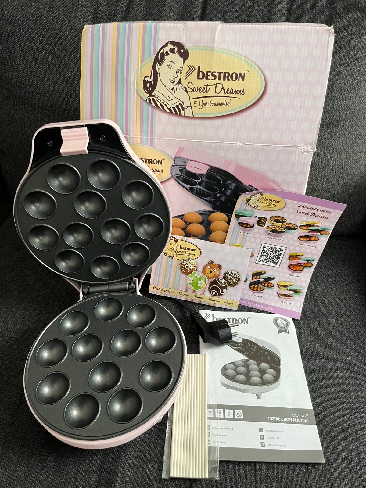 Als nieuwe roze Cake Pop machine - Bestron, Ophalen of Verzenden, Zo goed als nieuw, Cupcakes, Bakvorm