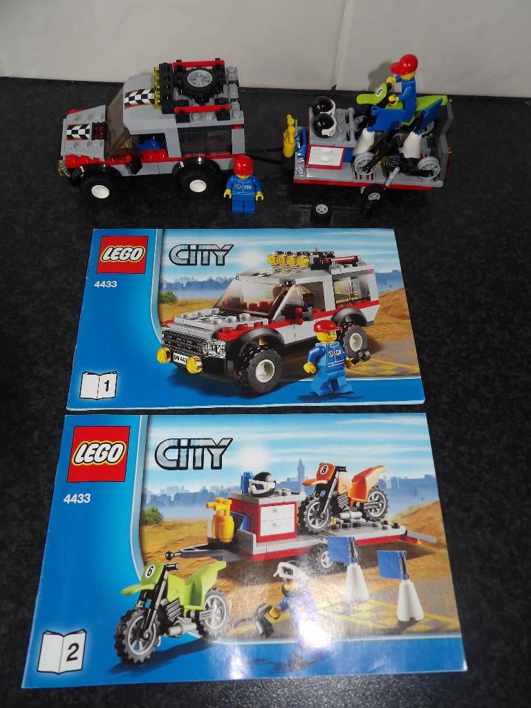 z.g.a.n Lego City 4433 Crossmotor transport, Kinderen en Baby's, Speelgoed | Duplo en Lego, City, Lego, Zo goed als nieuw, Complete set