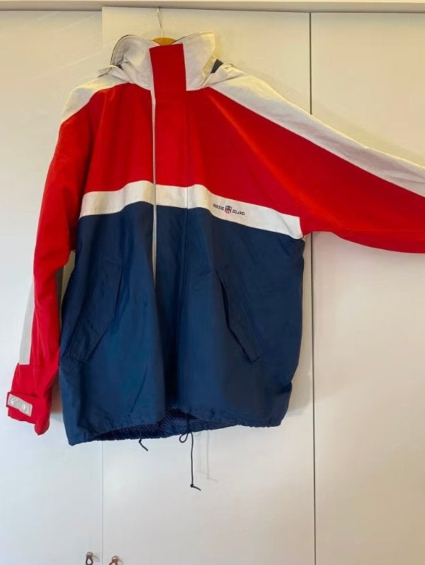 Vintage 90s Rhode Island Rood/Wit/Blauw Windbreaker, Rhode island, Meerkleurig, Maat 56/58 (XL), Ophalen of Verzenden