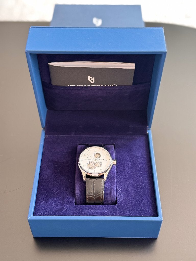 Tecnotempo Automatisch Horloge - Wit Wijzerplaat 40mm, Sieraden, Tassen en Uiterlijk, Horloges | Heren, Overige merken, Leer, Staal