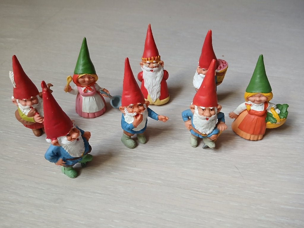 8x David de Kabouter poppetjes (rond 1988), Verzamelen, Poppetjes en Figuurtjes, Ophalen of Verzenden, Zo goed als nieuw