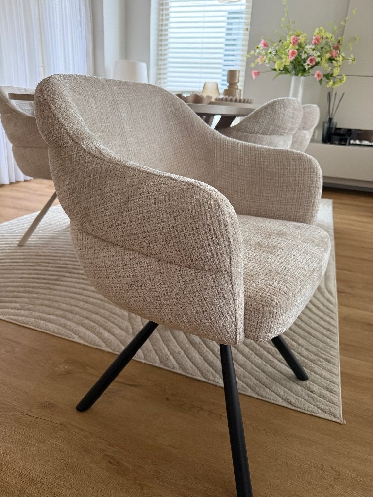 Nieuwe creme  kleurige eetkamerstoelen met draaisysteem, Huis en Inrichting, Ophalen, Overige kleuren, Nieuw, Metaal
