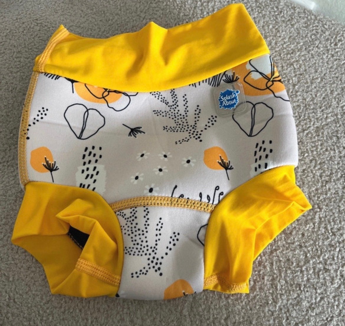 Splash About Happy Nappy zwemluier - Geel met print, Jongetje of Meisje, Overige maten, Ophalen of Verzenden, Zo goed als nieuw