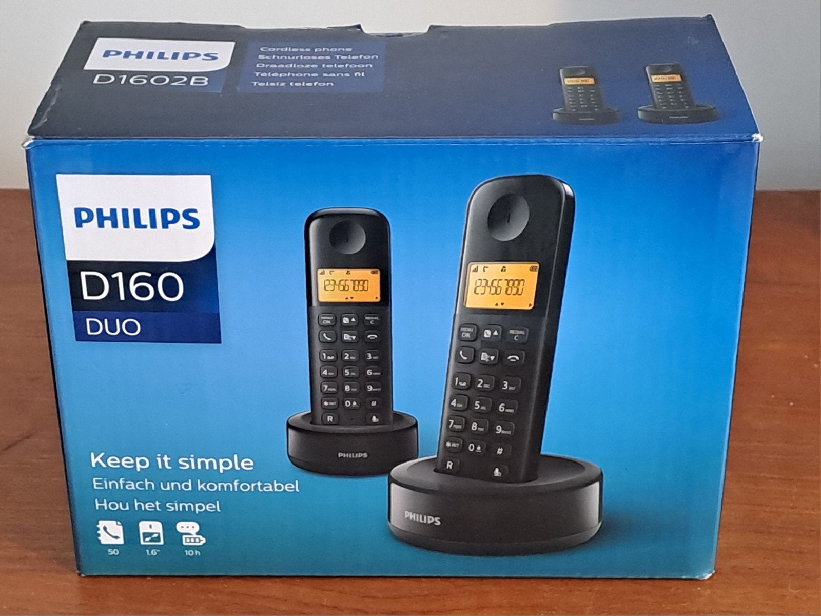 Philips D160 Duo draadloze DECT telefoonset (NIEUW), Telecommunicatie, Ophalen of Verzenden, Nieuw, 2 handsets