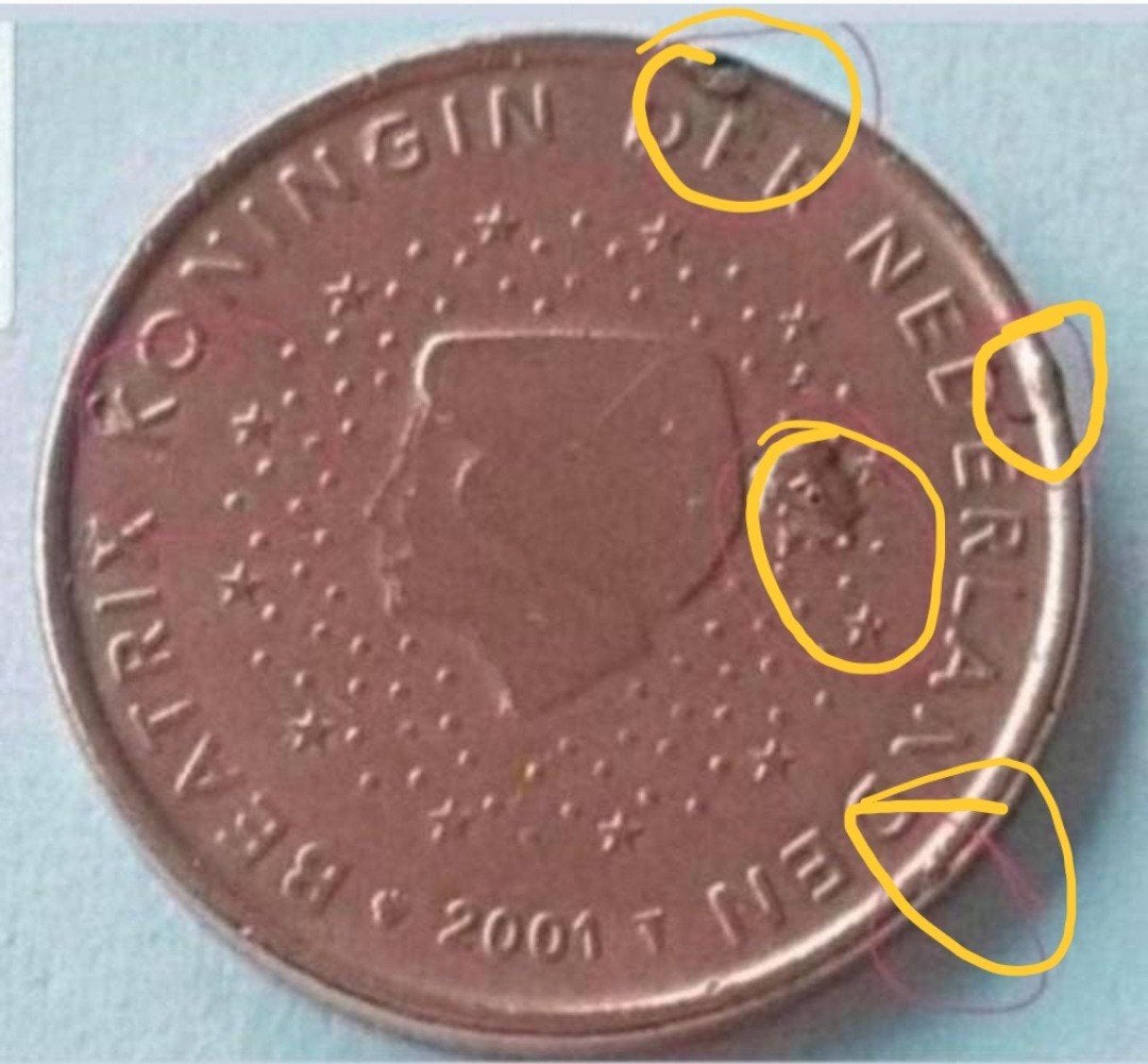 België/Nederland (1,2) Eurocent Misslag, Verzenden, België, 1 cent, Losse munt