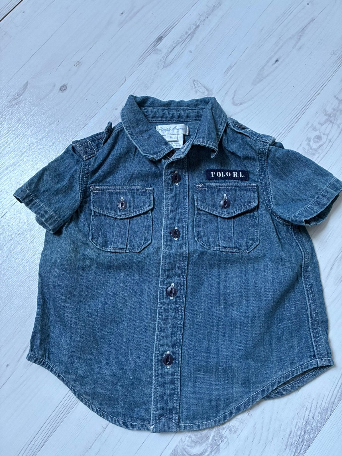 Ralph Lauren spijkerbloesje, Ophalen of Verzenden, Zo goed als nieuw, Jongetje of Meisje, Jurkje of Rokje