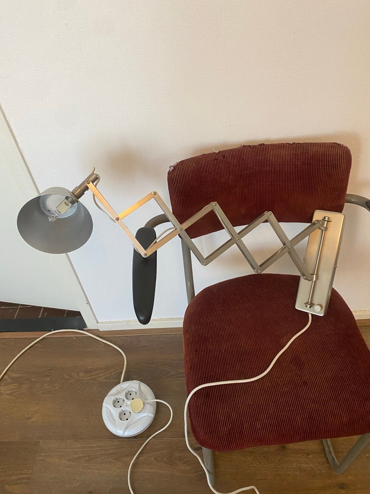 Vintage metalen schaarlamp van Steinhauer, Gebruikt, Ophalen of Verzenden, Leeslamp, Metaal