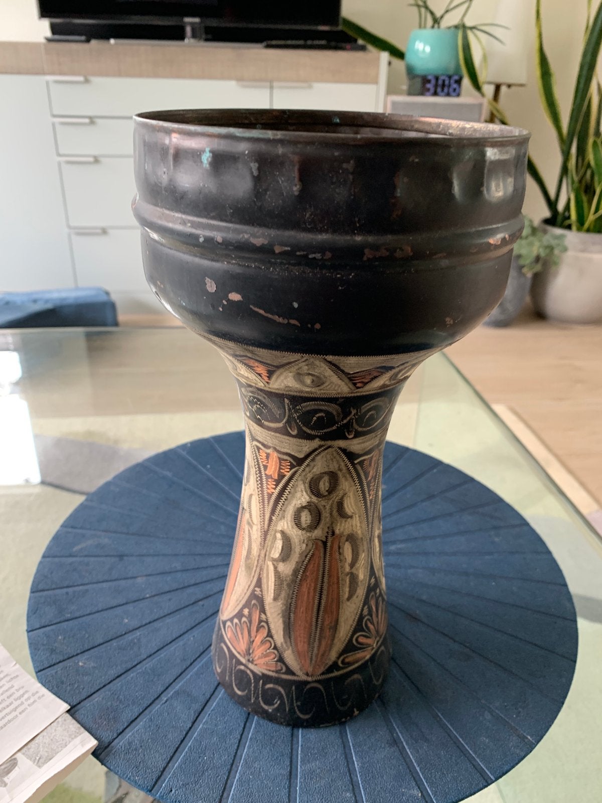 Vintage Oosterse Vaas/Darbuka - Handgemaakt en Uniek, Ophalen of Verzenden