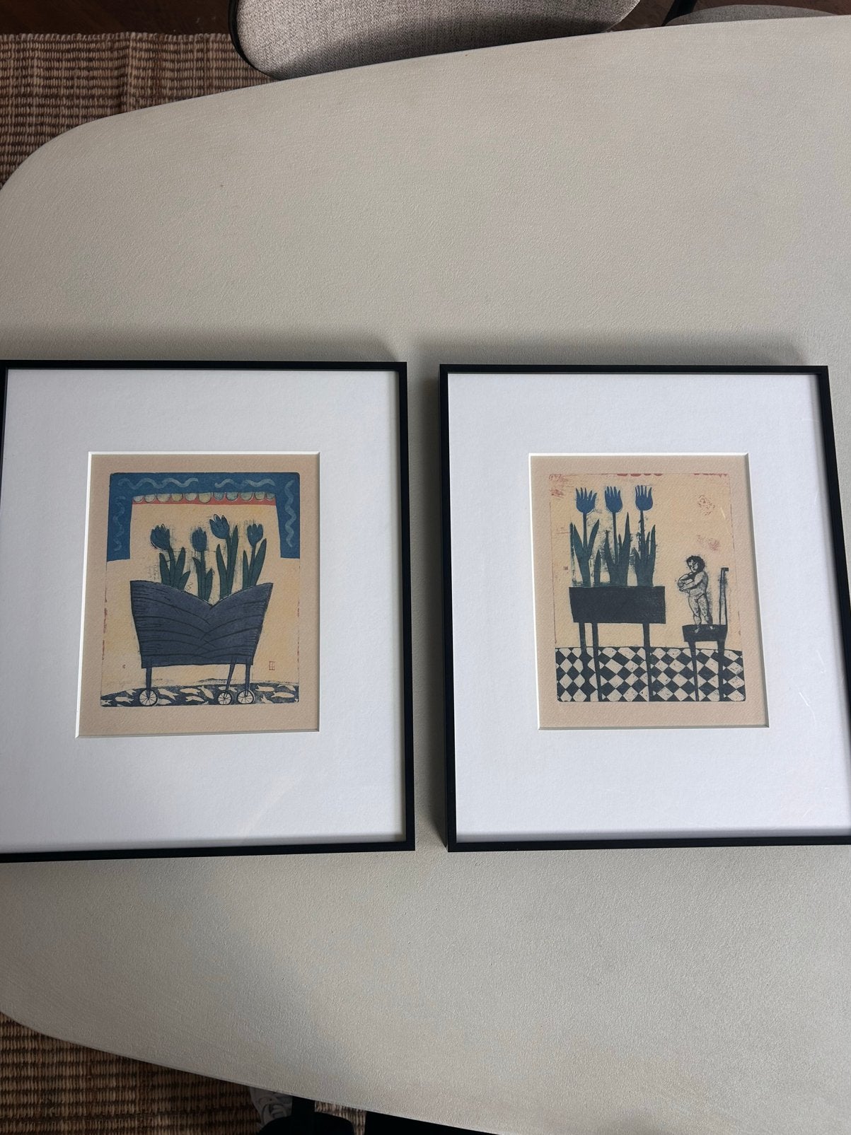 2 leuke zeefdrukken, Gesigneerd, Ophalen of Verzenden, Abstract, Zeefdruk