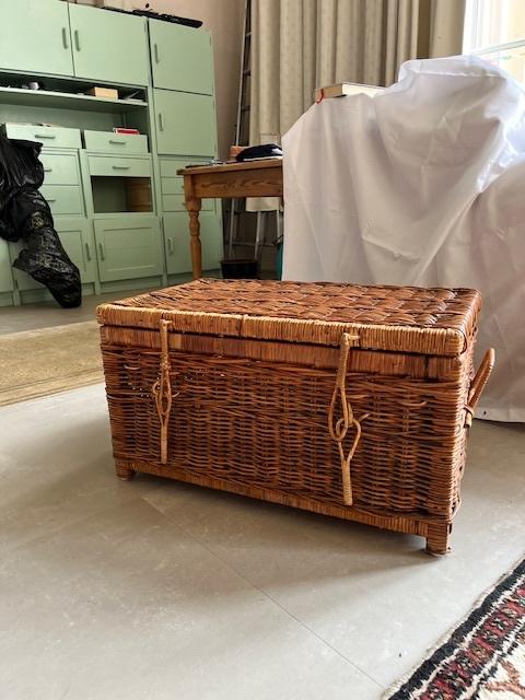 Rotan kist met deksel, Huis en Inrichting, Woonaccessoires | Kisten, Ophalen, Overige materialen, Minder dan 50 cm, Gebruikt