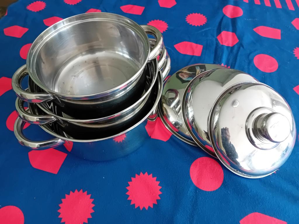 BaseCamp pannenset met deksels - Gebruikt, Caravans en Kamperen, Kampeeraccessoires, Ophalen of Verzenden, Gebruikt