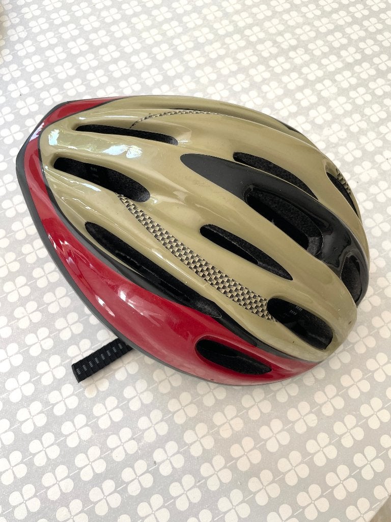 Fietshelm A.I.&E. MQ12 – rood/beige – 56-58 cm, Fietsen en Brommers, Ophalen, M, Heer of Dame