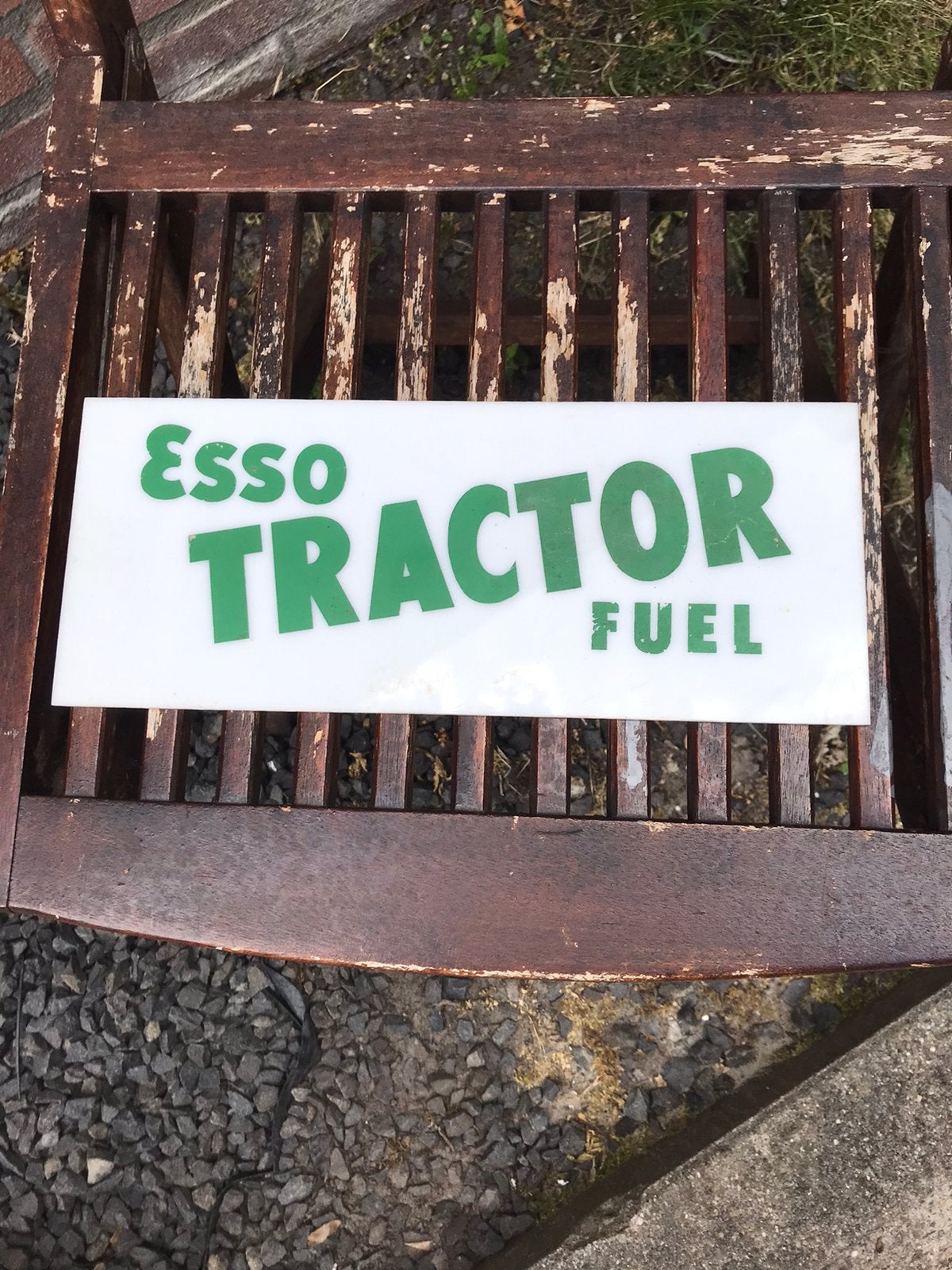 Esso Tractor oud reclamebord, Ophalen of Verzenden, Gebruikt, Reclamebord