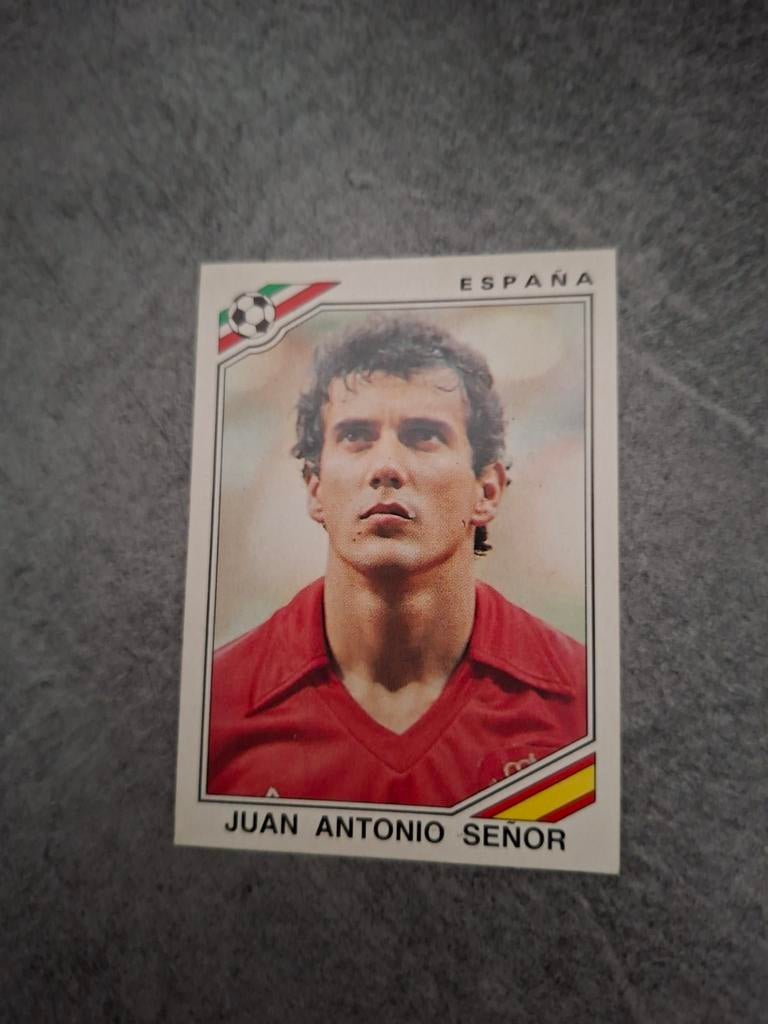 Panini sticker WK 86 Mexico. Juan Antonio Senor Spanje., Verzenden, Zo goed als nieuw, Sticker
