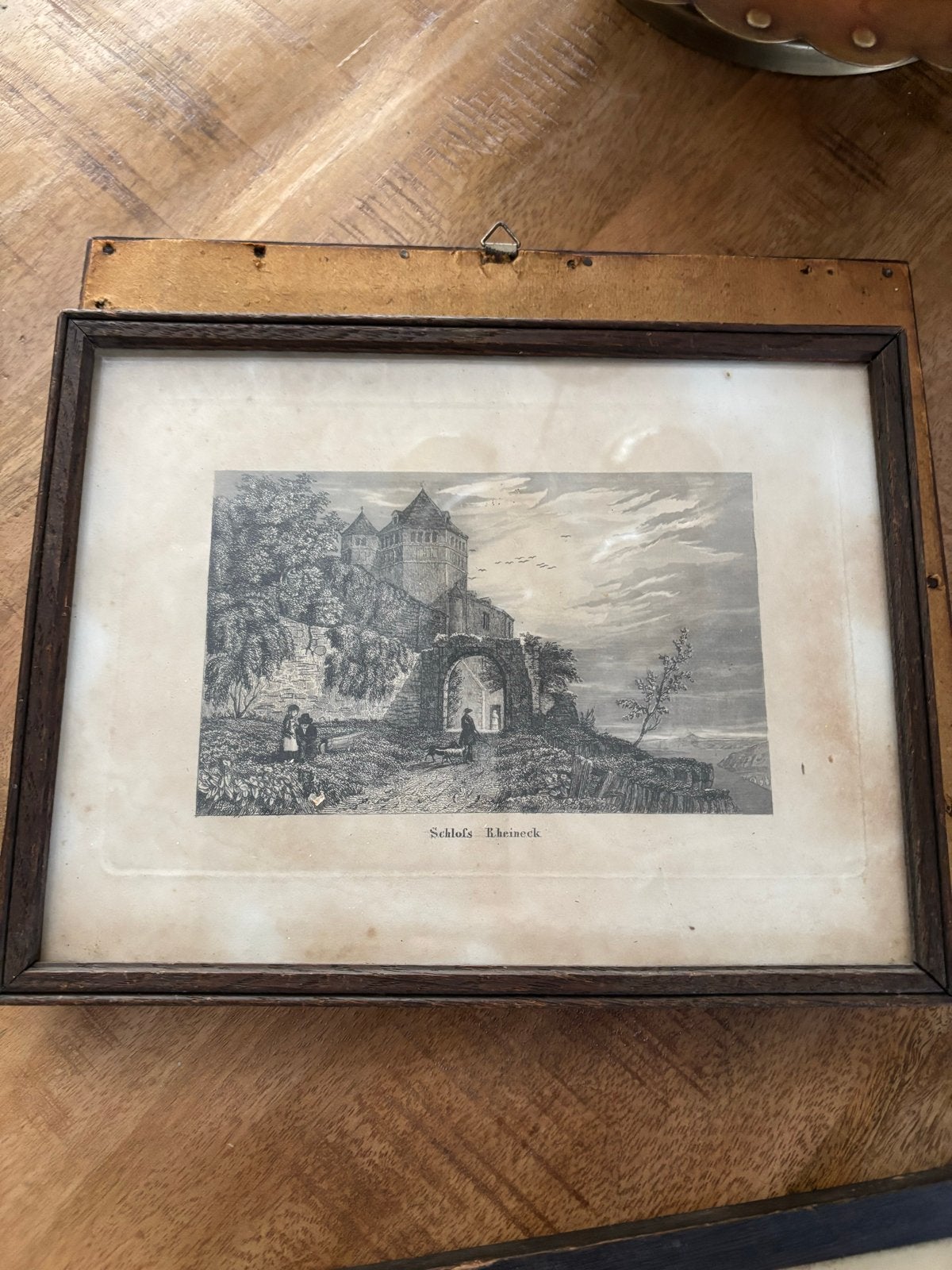 Oud schilderijtje: Kasteel Ehrenfels, antieke prent, Ophalen