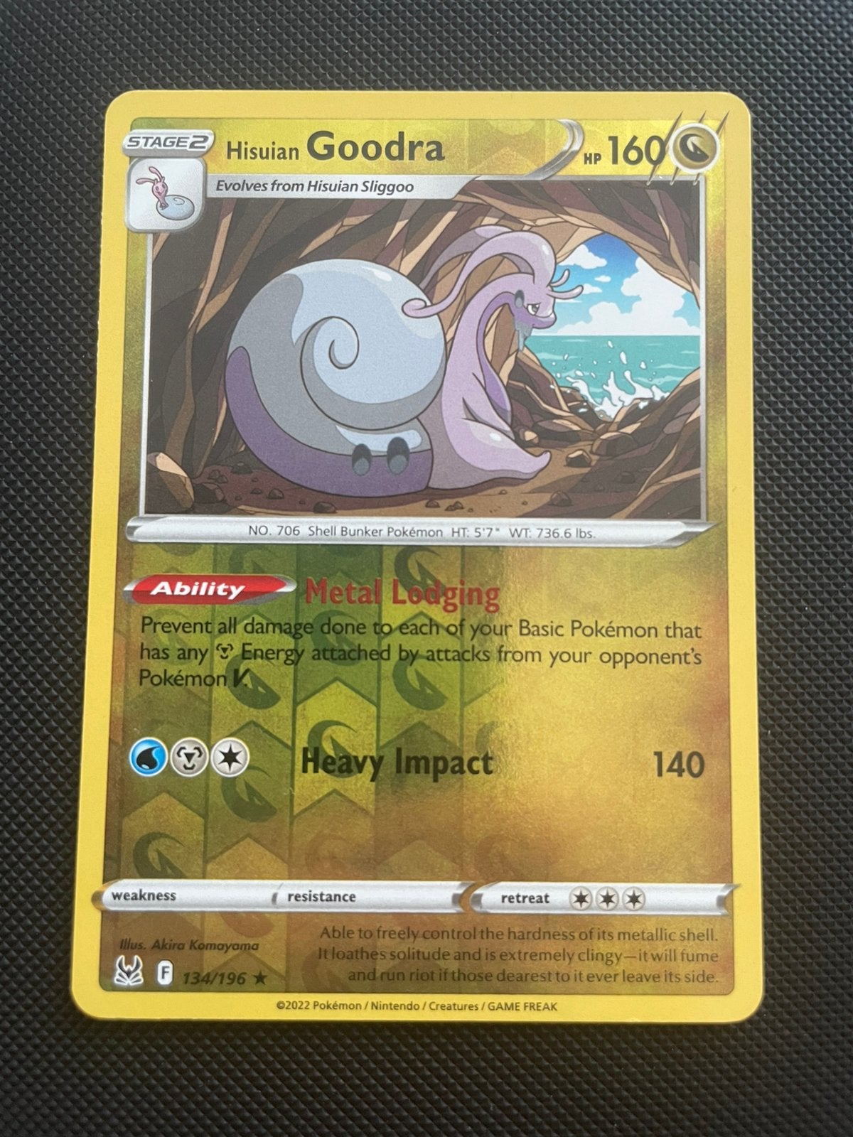 Hisuian Goodra 134/196 Rare Reverse Holo Lost Origin, Verzenden, Zo goed als nieuw